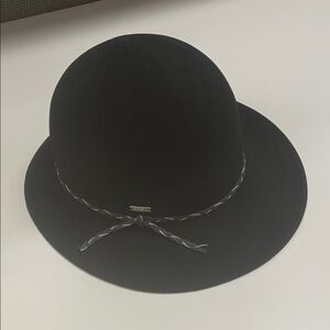 Coal Womens Elegant Black Wool Hat with Braided Band NWOT